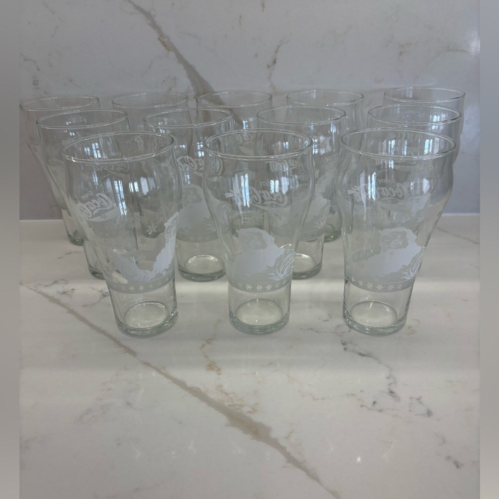 12 Vintage 1999 Always Coca-Cola Santa Clause Glasses Christmas Classic